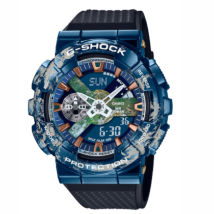 Casio G-Shock x Planet Earth GM-110EARTH-1A Black Resin Band Men Sport Watch